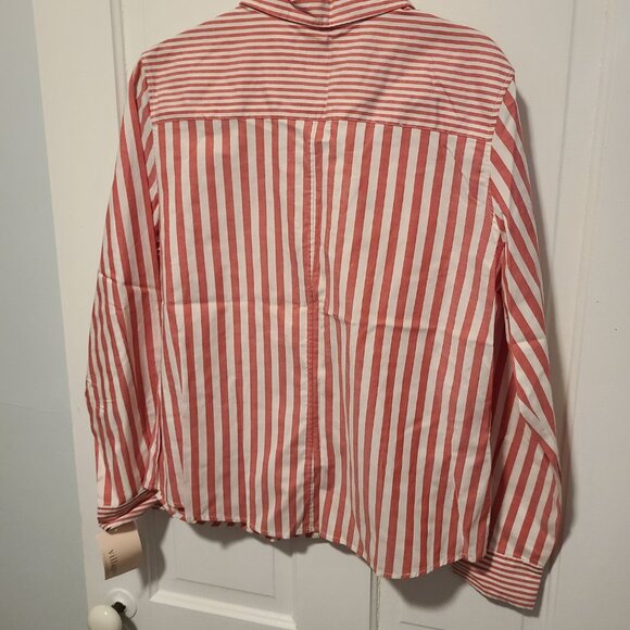 VTG NWT Liz Claiborne Button Blouse Candy Stripe Red White Sz 16 Sunstredmt - Picture 6 of 6